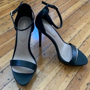Aldo Black Platform Sandal Heels